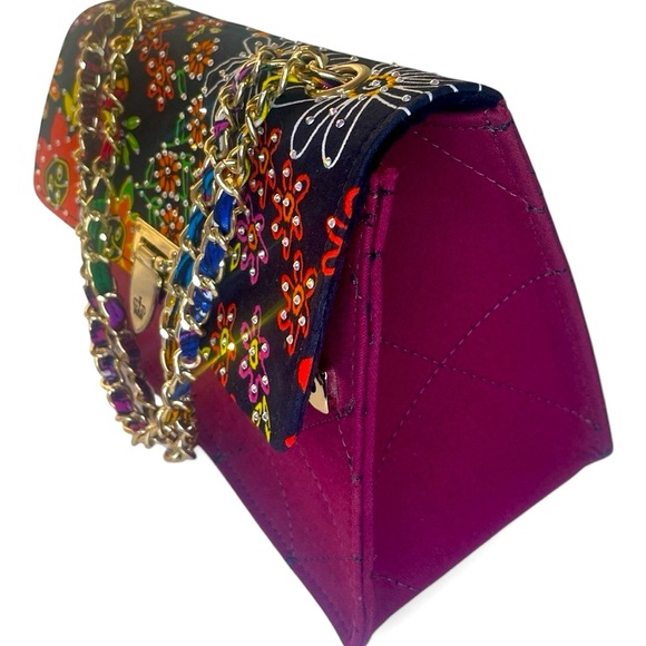 Floral Quilted Chain Shoulder Bag – Boho Chic Statement Purse - Picture 2 of 4